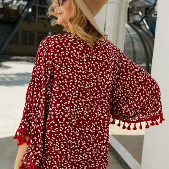 Red Boho Top - Picture 3 of 3